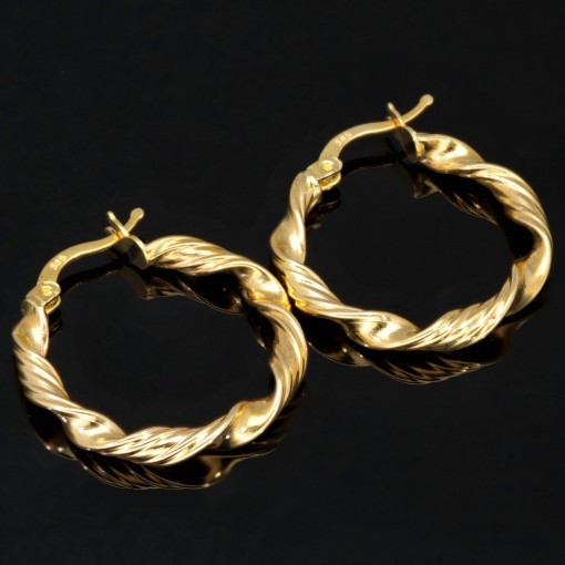 Twist - Creolen in zeitlosem Design aus funkelndem 585er / 14K Gold