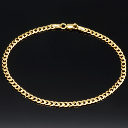 Panzerarmband aus qualitätsvollem 585er 14k Gold, ca. 3mm breit, ca. 20cm, ca. 3mm