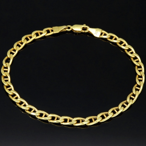 Panzer-Stäbchen-Armband in funkelndem 333 / 8k Gold in  ca. 19,5cm Länge, ca. 4,5 mm Breite