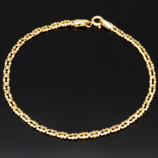 Gold-Armband aus edlem 14K / 585 Gelbgold in stlvollem Design ca. 18cm Länge