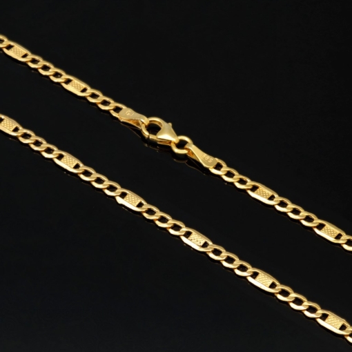 Goldkette in außergewöhnlichem Desing aus Gelbgold (14K, 585er Gold) in ca. 3mm ca. 60cm