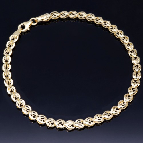 Stilvolles Armband mit feinem Design aus hochwertigem 14K 585 Gold (Gelbgold) ca. 18 cm Länge