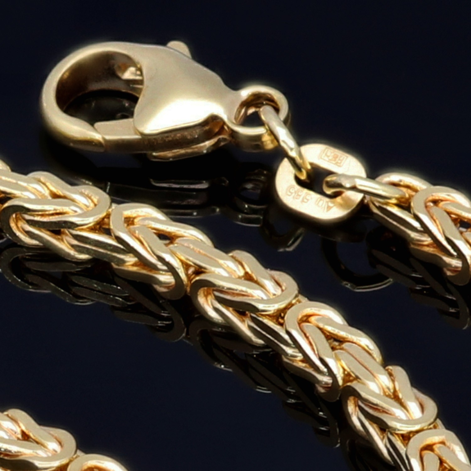 Königskette aus hochwertigem 585 Gold 60cm sensburg-aurum - 2,5mm, (14K)