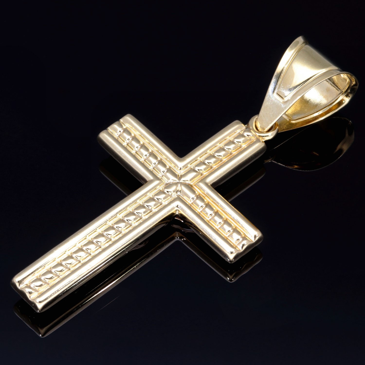 - Gold bicolor - Anhänger Kreuz aus Jesus aus sensburg-aurum 585 14k
