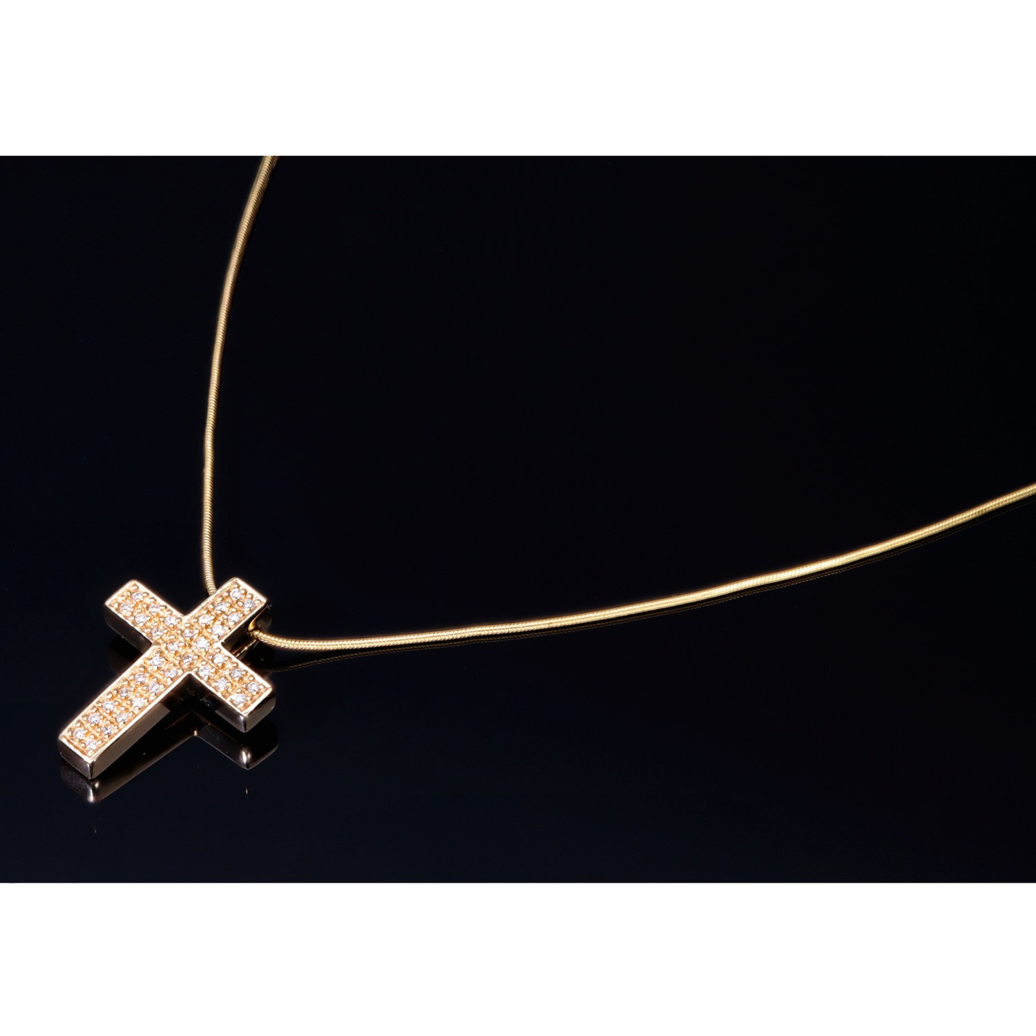 Halskette und Kreuz mit Gold in sensburg-aurum Zirkonia 585 - 14K
