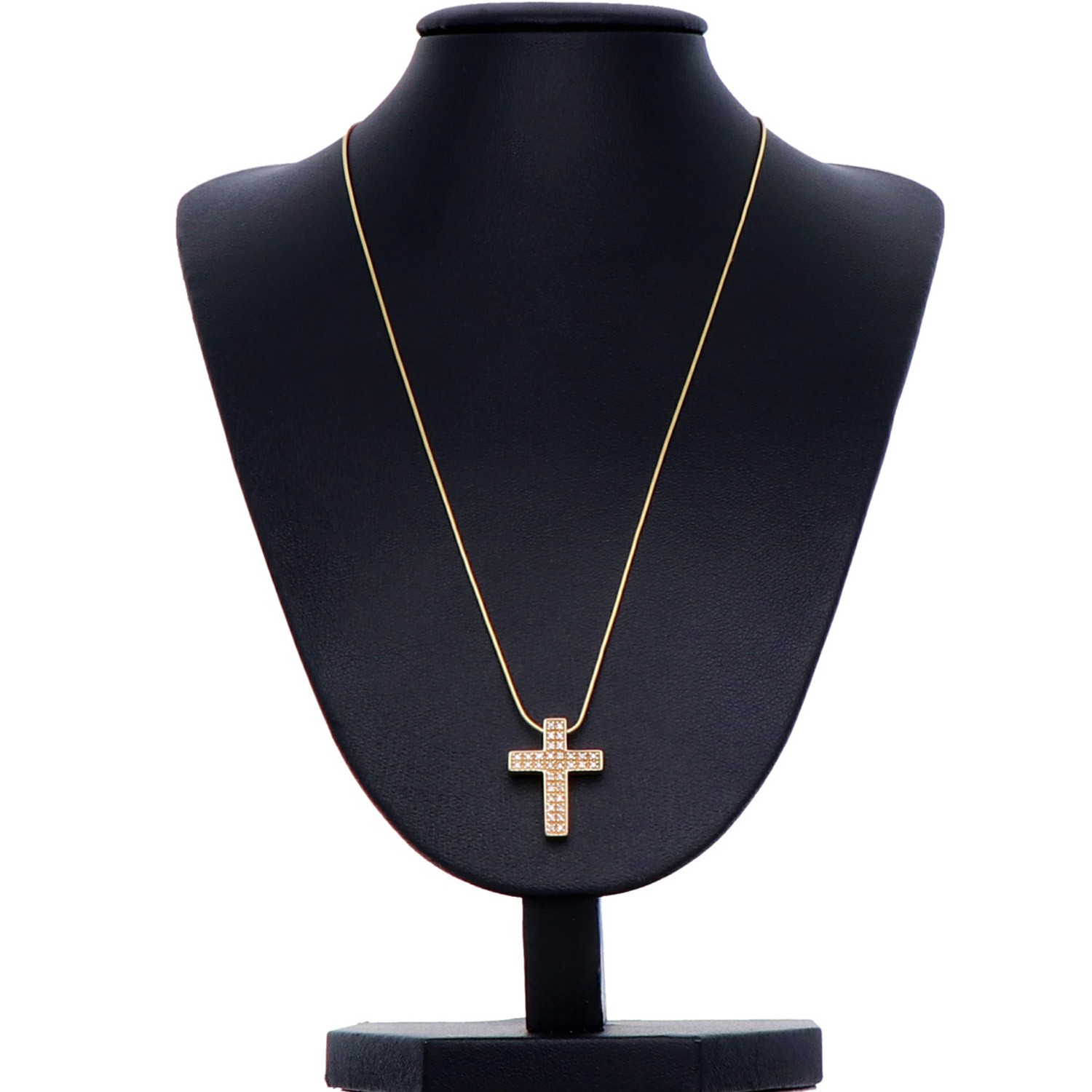 Halskette und Kreuz mit Zirkonia in 14K 585 Gold - sensburg-aurum