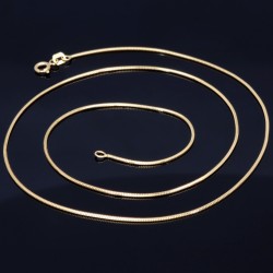 Edle Schlangenkette für Damen aus glänzendem 585er (14k) Gold in ca. 50cm, 1mm