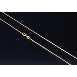 Edle Schlangenkette für Damen aus glänzendem 585er (14k) Gold in ca. 50cm, 1mm