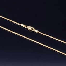 Kurze, glänzende Schlangenkette für Damen aus edlem 585 (14k) Gold in ca. 45cm ca. 1 mm