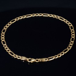 Edles Figaro Armband in hochwertigem 585 14k Gold, ca. 4mm breit, 20cm lang