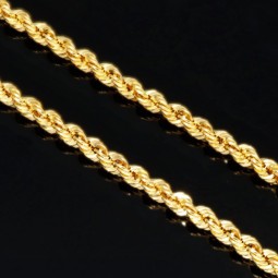 Kurze, funkelnde Kordelkette in ca. 45cm Länge aus edlem 14K 585 Gold ca. 2,5mm Breite