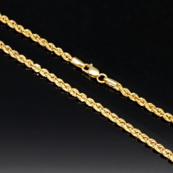 Kurze, funkelnde Kordelkette in ca. 45cm Länge aus edlem 14K 585 Gold ca. 2,5mm Breite