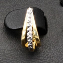 Bicolor Gold-Ohrringe in außergewöhnlichem Design in 14K / 585 Gelbgold und Weißgold