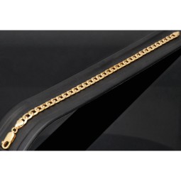 Glänzendes Panzerarmband aus edlem 375er 9K Gold in 6mm Stärke, ca. 21,5cm Länge