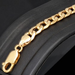 Glänzendes Panzerarmband aus edlem 375er 9K Gold in 6mm Stärke, ca. 21,5cm Länge