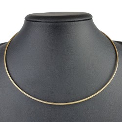 Eleganter Halsreif / Collier / Schnur mit feinem Muster aus edlem Gold (14K / 585 Gelbgold, ca. 7,6g) Goldreif in ca 41 cm Länge