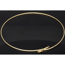 Eleganter Halsreif / Collier / Schnur mit feinem Muster aus edlem Gold (14K / 585 Gelbgold, ca. 7,6g) Goldreif in ca 41 cm Länge