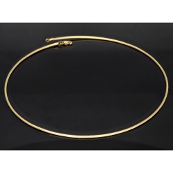 Eleganter Halsreif / Collier / Schnur mit feinem Muster aus edlem Gold (14K / 585 Gelbgold, ca. 7,6g) Goldreif in ca 41 cm Länge