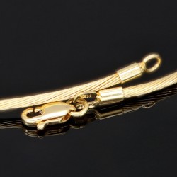 Eleganter Halsreif / Collier / Schnur mit feinem Muster aus edlem Gold (14K / 585 Gelbgold, ca. 7,6g) Goldreif in ca 41 cm Länge