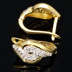 Exquisite Ohrringe mit Zirkoniabesatz und englischem Verschluss aus massivem 585er 14K Gold