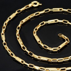 Exquisite Ankerkette im Greco-Stil aus funkelndem Gold (14k 585 Gelbgold)- ca. 60cm lang, 3,5 mm breit