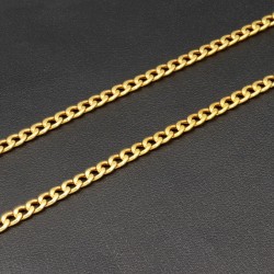 Funkelnde Panzerkette aus hochwertigem Gelbgold (14K, 585 Gold) in ca. 3 mm, 55 cm