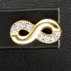 Unendlichkeitszeichen-Infinity-Ohrstecker in edlem 585 / 14K Gold mit Zirkoniabesatz