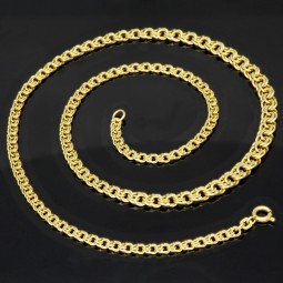 Garibaldi Collier / Kunstvoll geschmiedete Goldkette für Damen aus massivem 585 (14k) Gelbgold (ca. 13,6g) in ca. 45cm Länge