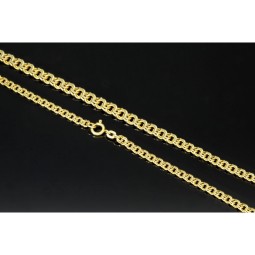 Garibaldi Collier / Kunstvoll geschmiedete Goldkette für Damen aus massivem 585 (14k) Gelbgold (ca. 13,6g) in ca. 45cm Länge