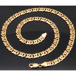 Massive Halskette mit prunkvollem Design aus 14K, 585er Gelbgold (in ca.7mm Breite, ca. 52cm Länge, ca. 37g)