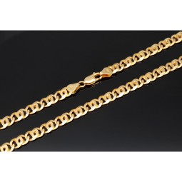 Massive Halskette mit prunkvollem Design aus 14K, 585er Gelbgold (in ca.7mm Breite, ca. 52cm Länge, ca. 37g)