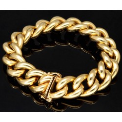 XXL Panzerarmband (585er 14k Gold) in 15mm Megastärke, 21cm Länge, ca. 43,9g