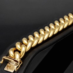 XXL Panzerarmband (585er 14k Gold) in 15mm Megastärke, 21cm Länge, ca. 43,9g