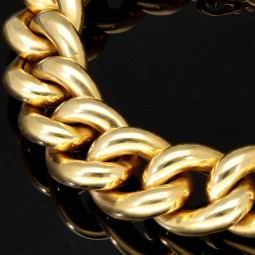 XXL Panzerarmband (585er 14k Gold) in 15mm Megastärke, 21cm Länge, ca. 43,9g