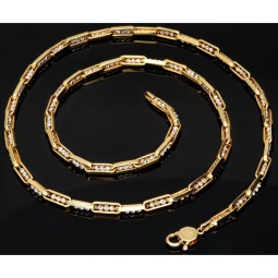 Designer-Ankerkette aus hochwertigem Bicolor 585 / 14K Gold (Gelbgold und Weißgold) für Herren und Damen (ca. 65cm Länge)