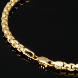 Exquisites, glänzendes Ankerarmband aus hochwertigem 14K 585er Gold (Gelbgold) kurzgliedrig ca. 21,5 cm lang, 4mm breit - Hochwertig produziert