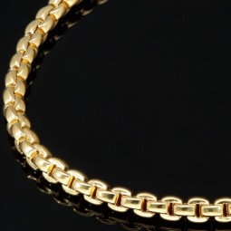 Exquisites, glänzendes Ankerarmband aus hochwertigem 14K 585er Gold (Gelbgold) kurzgliedrig ca. 21,5 cm lang, 4mm breit - Hochwertig produziert