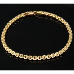 Exquisites, glänzendes Ankerarmband aus hochwertigem 14K 585er Gold (Gelbgold) kurzgliedrig ca. 21,5 cm lang, 4mm breit - Hochwertig produziert