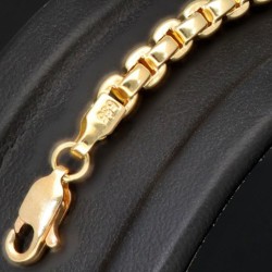 Exquisites, glänzendes Ankerarmband aus hochwertigem 14K 585er Gold (Gelbgold) kurzgliedrig ca. 21,5 cm lang, 4mm breit - Hochwertig produziert