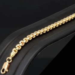 Exquisites, glänzendes Ankerarmband aus hochwertigem 14K 585er Gold (Gelbgold) kurzgliedrig ca. 21,5 cm lang, 4mm breit - Hochwertig produziert