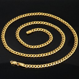 Glänzende Panzerkette aus edlem 585 /14k Gold  (ca. 4 mm breit und 51 cm lang)