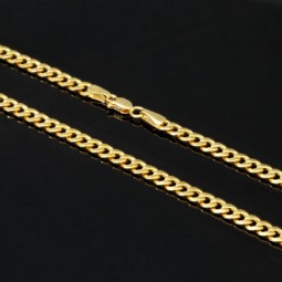 Funkelnde Panzerkette aus hochwertigem 585 /14k Gold  (ca. 4mm breit und 60cm lang)