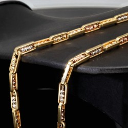 Exquisite Ankerkette aus hochwertigem 585 / 14K Tricolor Gold (Gelbgold, Weißgold und Roségold) für Herren und Damen (ca. 54cm Länge)