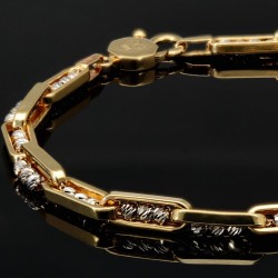 Bicolor-Ankerarmband in außergewöhnlichem Design aus hochwertigem 14K 585 Gold (Weißgold und Gelbgold)  ca. 20cm Länge, ca. 4mm Breite