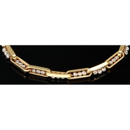 Bicolor-Ankerarmband in außergewöhnlichem Design aus hochwertigem 14K 585 Gold (Weißgold und Gelbgold)  ca. 20cm Länge, ca. 4mm Breite