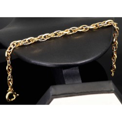 Designer Bicolor Armband aus funkelnden 585 14K Gold in ca. 21cm Länge mit dezent eingearbeitetem Herz