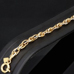 Designer Bicolor Armband aus funkelnden 585 14K Gold in ca. 21cm Länge mit dezent eingearbeitetem Herz