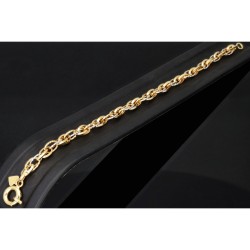 Designer Bicolor Armband aus funkelnden 585 14K Gold in ca. 21cm Länge mit dezent eingearbeitetem Herz