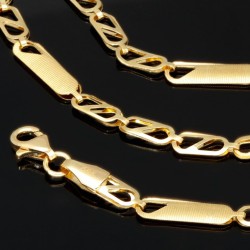 Trendige Goldkette mit feinem Design aus edlem 585 14k Gelbgold (ca. 50cm lang, 3,5 mm breit)