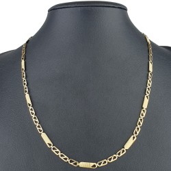 Trendige Goldkette mit feinem Design aus edlem 585 14k Gelbgold (ca. 50cm lang, 3,5 mm breit)